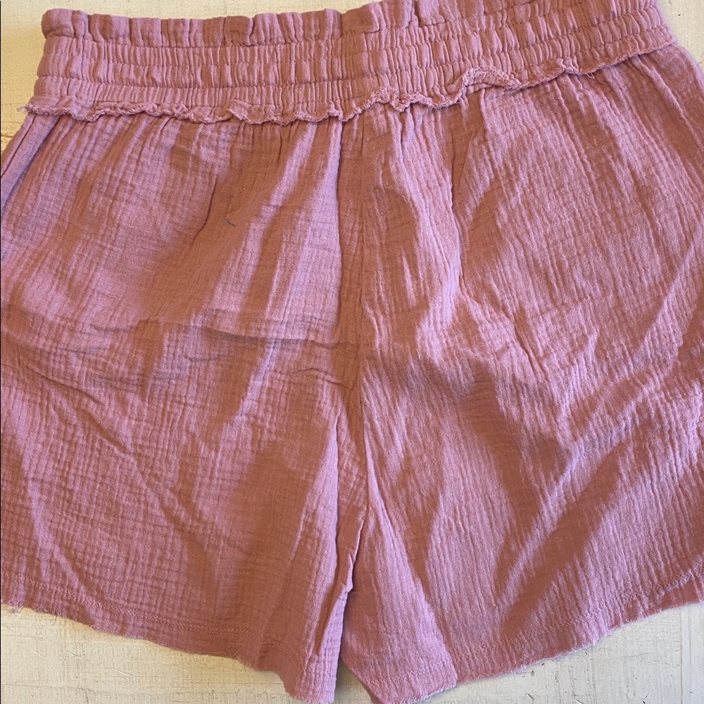 Zenana Women’s Mauve Drawstring Gauze Shorts - Picture 4 of 5